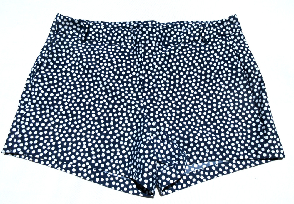 Spanx Women’s XL Sunshine 4" Swim Shorts Painted Dot Navy Blue-White Stretch